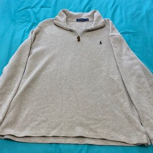 Cream Polo quarterzip sweater